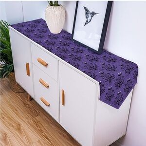 Purple Floral Halloween Table Runner 18”x72”